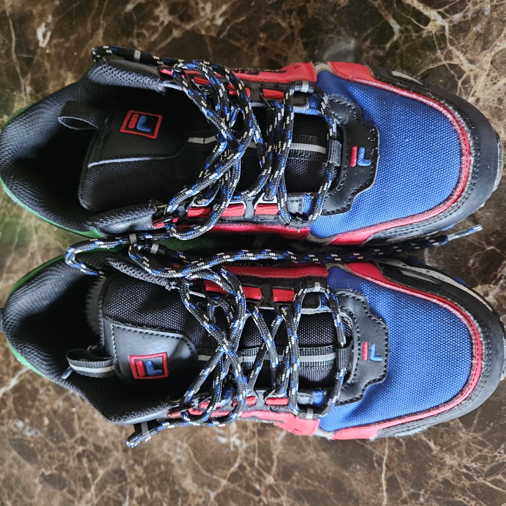 Kid's Fila Blue and Red Sneakers
